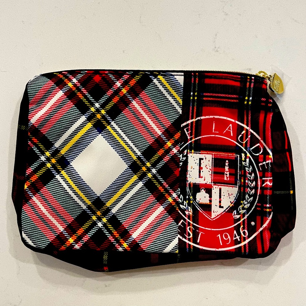 Estée Lauder Makeup Bag Limited Edition Red Plaid Tartan